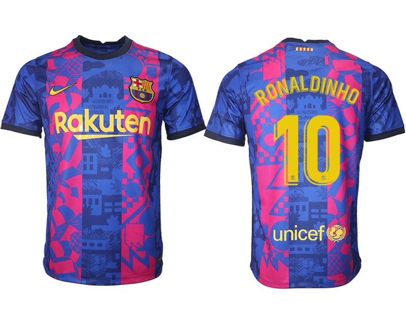 Cheap Men 2021-2022 Club Barcelona blue training suit aaa version 10 Soccer Jersey